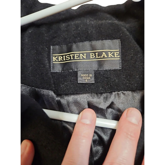 Kristen Blake Women's Black Wool Winter Coat Size 6 - Picture 4 of 9